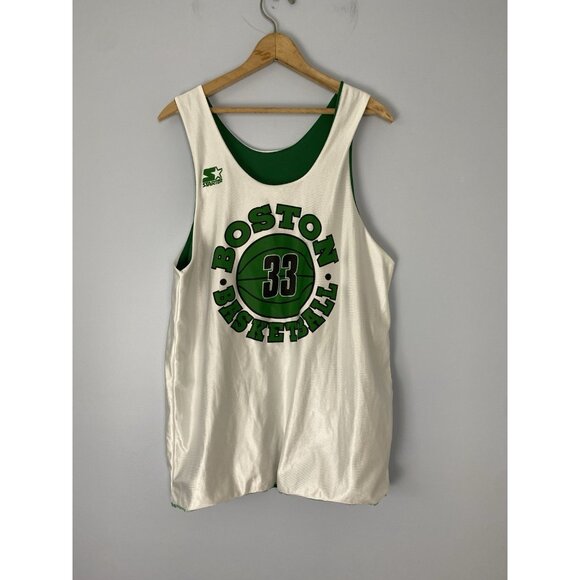 Vtg Larry Bird Boston Celtics Starter Size 48 NBA Training Reversible Jersey - Picture 2 of 11